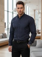 Granátová pánská košile slim fit se vzorem