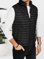 Moderní černá pánská vesta bez kapuce