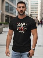 Černé pánské tričko s potiskem RETRO CAR