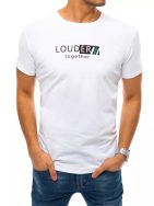 Bílé bavlněné tričko s potiskem Louder