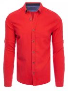 Červená bavlněná košile v ležérním stylu