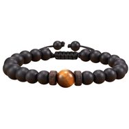 Černý náramek pro pány s korálky