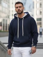 Pánská mikina tmavě modrá v zajímavém designu