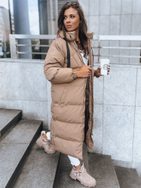 Jedinečná dámská tmavě béžová zimní bunda Cozyseason