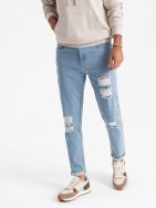 Trendy světle modré džíny s oděrkami V1 PADP-0163