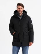 Atraktivní černá parka na zimu V1 JALJ-0202