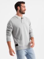 Elegantní popelavá mikina s pololímcem V7 SSNZ-0132