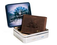 Hnědá kožená peněženka s kamiónem Peterson