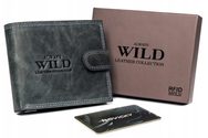 Černá kožená peněženka s přezkou Wild