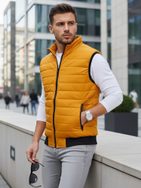 Tmavě žlutá stylová vesta bez kapuce