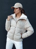 Dámská módní béžová zimní bunda Trendyglam