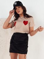 Dámské béžové tričko se srdíčky Palis