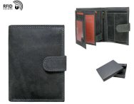 Kožená peněženka s přezkou v grafitové barvě