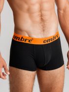 Stylové černo-oranžové boxerky U283