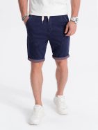 Stylové fialové riflové kraťasy W361