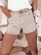 Krásné dámské béžové riflové kraťasy Glamwear