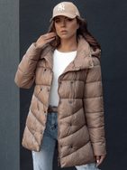 Trendová kamelová prošívaná dámská bunda Bloom
