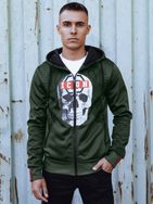 Originální zelená mikina s potiskem ICON na zip