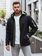 Trendy softshellová bunda s výraznými prvkami v černé barvě