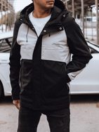 Sportovní přechodná černo-šedá bunda