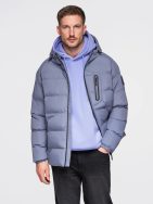 Teplá pánská bunda ve fialové barvě