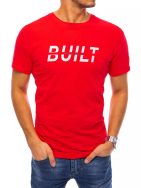 Červené tričko s nápisem Built