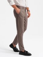 Chinos hnědé kalhoty klasického střihu V1 PACP-0183
