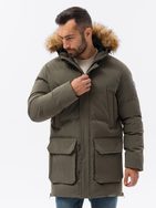 Atraktivní khaki parka na zimu C554