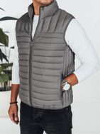 Módní grafitová pánská vesta bez kapuce