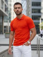 Oranžová polokošile v jednoduchém provedení