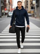 Pohodlná granátovo-černá tepláková souprava