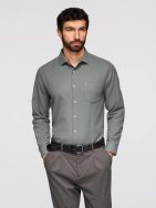 Pánská khaki košile s náprsní kapsou V4 K694