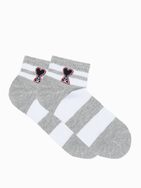 Dámské proužkové ponožky v šedé barvě ULR106