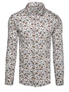 Atraktivní bílá košile s květinovým vzorem