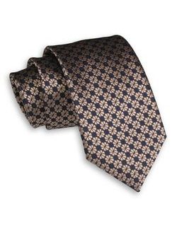 Béžově granátová kravata s květinovým vzorem Alties
