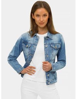 Stylová dámská džínová bunda v nebesky modré barvě O/WL2133