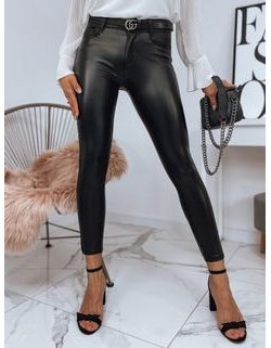 Černé trendy dámské kalhoty Rossie