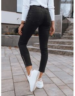 Trendové dámské džíny Loerto v černé barvě