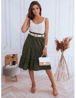 Trendy midi sukně Randina v zelené barvě