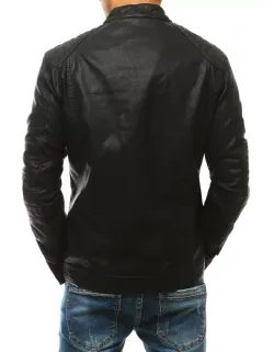 Koženková bunda v černé barvě