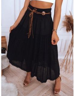 Zajímavá maxi sukně Val v černé barvě