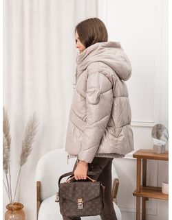 Dámská neobyčejná zimní bunda stříbrná CLR023