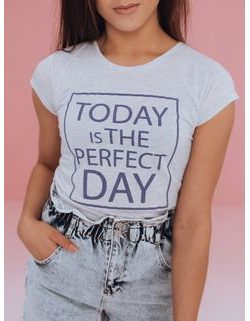 Trendové dámské tričko Perfect Day v světle šedé barvě