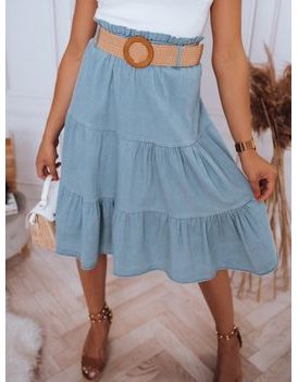 Trendy midi sukně Randina v nebesky modré barvě