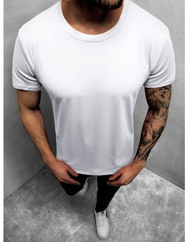 Jednoduché bílé pánské tričko  JS/712005Z