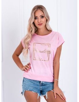 Stylové dámské tričko ve světle růžové barvě SLR052