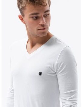 Jedinečné bílé tričko s dlouhým rukávem L134