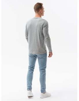 Klasické melírované-šedé tričko s dlouhým rukávem L138