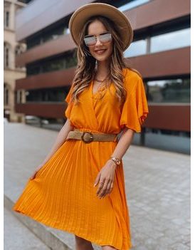 Senzační pomerančové šaty s opaskem Toskan