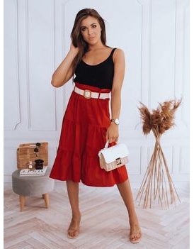 Trendy midi sukně Randina v červené barvě